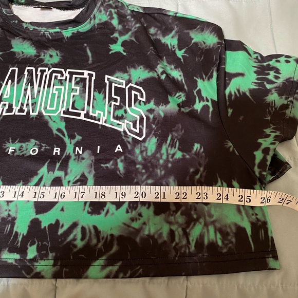 NWOT- SHEIN EZwear Drop Shoulder Letter Graphic Tie Dye Tee - Picture 4 of 5